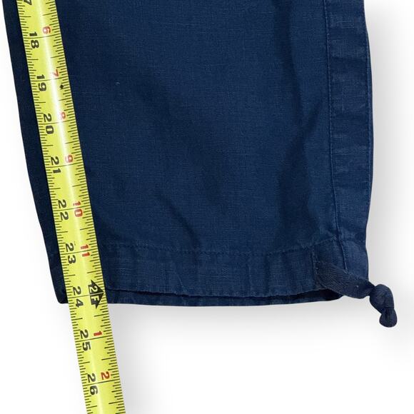 J. Jill Pure Jill Womens 100% Linen Navy Pull On Cropped Ankle Pants Medium - Picture 9 of 9